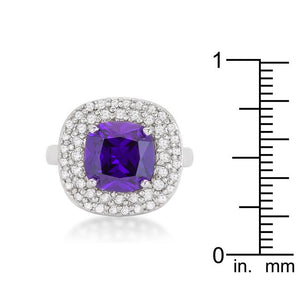 Micropave Purple Bridal Cocktail Ring - Jewelry Xoxo