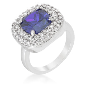 Micropave Lavender Purple Bridal Cocktail Ring - Jewelry Xoxo