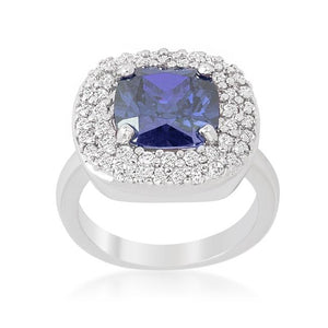 Micropave Lavender Purple Bridal Cocktail Ring - Jewelry Xoxo