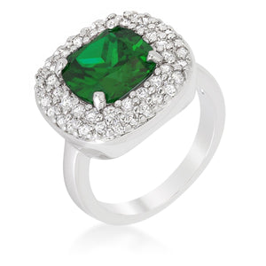 Micropave Green Bridal Cocktail Ring - Jewelry Xoxo