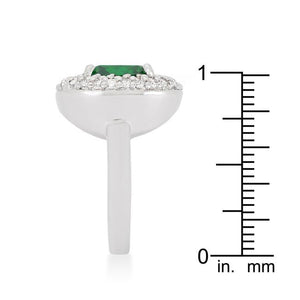Micropave Green Bridal Cocktail Ring - Jewelry Xoxo