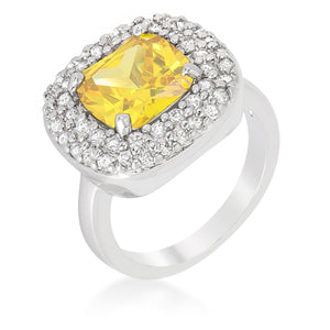 Micropave Yellow Bridal Cocktail Ring - Jewelry Xoxo