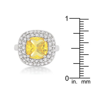 Micropave Yellow Bridal Cocktail Ring - Jewelry Xoxo
