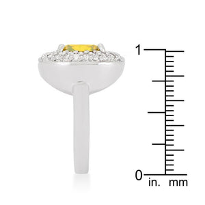 Micropave Yellow Bridal Cocktail Ring - Jewelry Xoxo