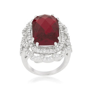 Red Cocktail Crest Ring - Jewelry Xoxo