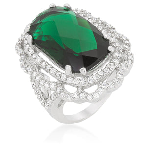 Green Cocktail Crest Ring - Jewelry Xoxo