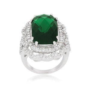 Green Cocktail Crest Ring - Jewelry Xoxo