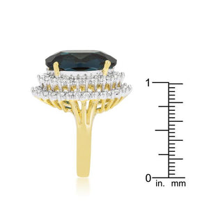 Two-tone Double Halo Cocktail Ring - Jewelry Xoxo