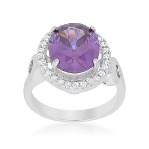 Amethyst Halo Cocktail Ring - Jewelry Xoxo