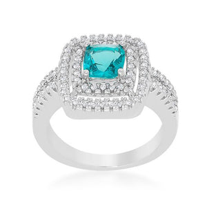 Micro-Pave Aqua Vintage Ring - Jewelry Xoxo