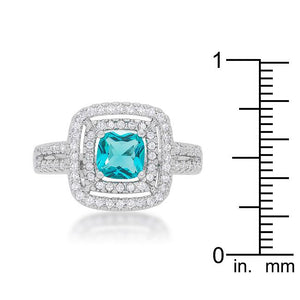 Micro-Pave Aqua Vintage Ring - Jewelry Xoxo