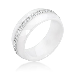 Ceramic Band Ring - White - Jewelry Xoxo