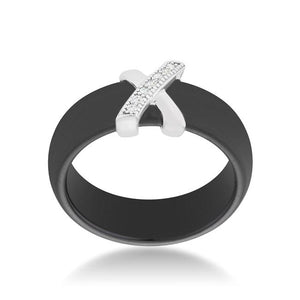 Modern Classic X Ring -Black - Jewelry Xoxo