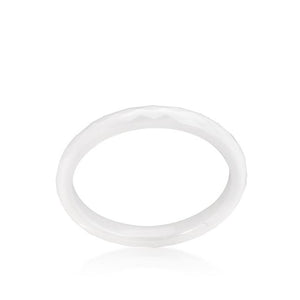 White Ceramic Band Ring - Jewelry Xoxo