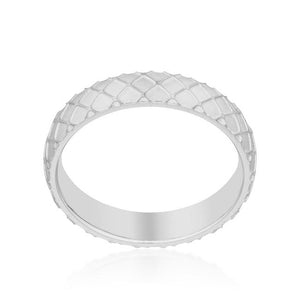 Textured Stainless Steel Band Ring - Jewelry Xoxo