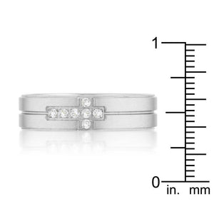 Band Ring with Cubic Zirconia Cross Design - Jewelry Xoxo