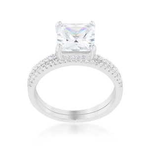 Princess Solitaire Wedding Set Ring - Jewelry Xoxo