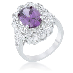 Amethyst Oval Classic Ring - Jewelry Xoxo