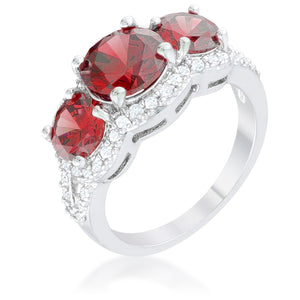 Garnet Classic Trio Ring - Jewelry Xoxo