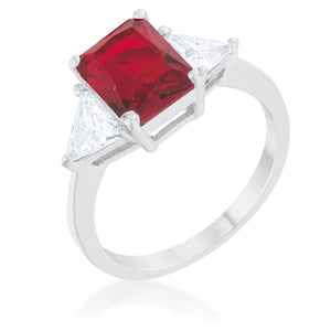 Classic Ruby Rhodium Engagement Ring - Jewelry Xoxo