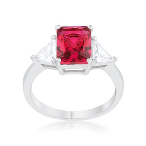 Classic Fuchsia Rhodium Engagement Ring - Jewelry Xoxo