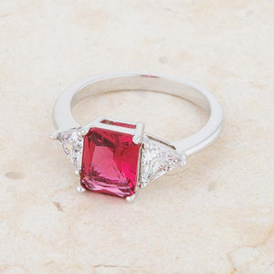 Classic Fuchsia Rhodium Engagement Ring - Jewelry Xoxo