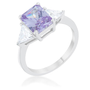 Classic Lavender White Gold Rhodium Engagement Ring - Jewelry Xoxo