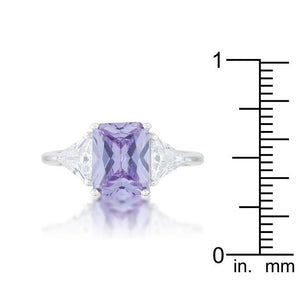 Classic Lavender White Gold Rhodium Engagement Ring - Jewelry Xoxo