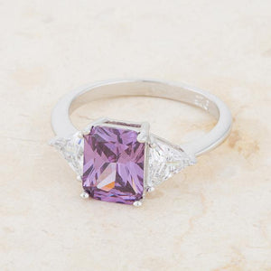 Classic Amethyst Sterling Silver Engagement Ring - Jewelry Xoxo