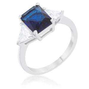 Classic Sapphire Sterling Silver Engagement Ring - Jewelry Xoxo