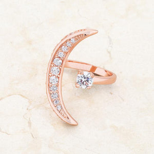 Luna .75ct CZ Rose Gold Delicate Ring - Jewelry Xoxo