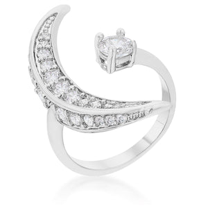 Luna .75ct CZ White Gold Rhodium Delicate Ring - Jewelry Xoxo