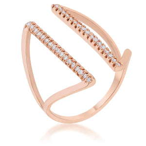 Jena 0.2ct CZ Rose Gold Delicate Parallel Ring - Jewelry Xoxo