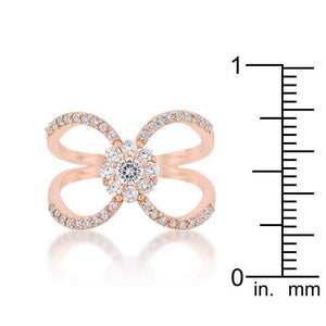 Joyce 0.4ct CZ Rose Gold Delicate Floral Wrap Ring - Jewelry Xoxo