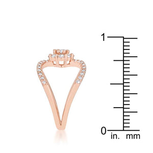 Joyce 0.4ct CZ Rose Gold Delicate Floral Wrap Ring - Jewelry Xoxo