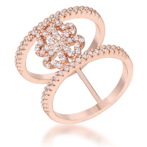 Lauren 0.4ct CZ Rose Gold Delicate Clover Wrap Ring - Jewelry Xoxo