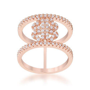 Lauren 0.4ct CZ Rose Gold Delicate Clover Wrap Ring - Jewelry Xoxo