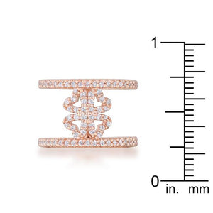 Lauren 0.4ct CZ Rose Gold Delicate Clover Wrap Ring - Jewelry Xoxo