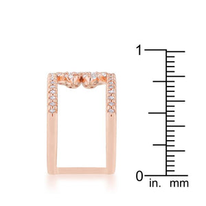 Lauren 0.4ct CZ Rose Gold Delicate Clover Wrap Ring - Jewelry Xoxo