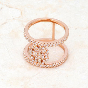 Lauren 0.4ct CZ Rose Gold Delicate Clover Wrap Ring - Jewelry Xoxo