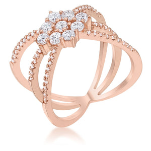 Mindy 0.8ct CZ Rose Gold Delicate Triple Wrap Ring - Jewelry Xoxo