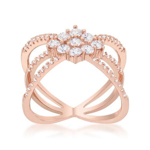 Mindy 0.8ct CZ Rose Gold Delicate Triple Wrap Ring - Jewelry Xoxo