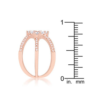 Mindy 0.8ct CZ Rose Gold Delicate Triple Wrap Ring - Jewelry Xoxo