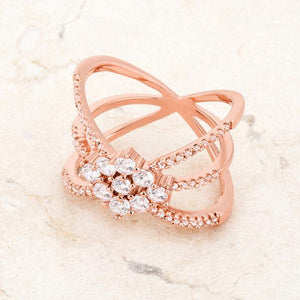 Mindy 0.8ct CZ Rose Gold Delicate Triple Wrap Ring - Jewelry Xoxo