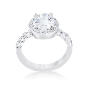 Jordana 2.2ct Clear CZ Rhodium Classic Ring - Jewelry Xoxo