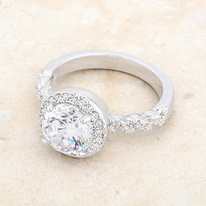 Jordana 2.2ct Clear CZ Rhodium Classic Ring - Jewelry Xoxo