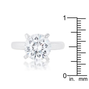 Hanna 4.4ct CZ Rhodium Classic Solitaire Ring - Jewelry Xoxo