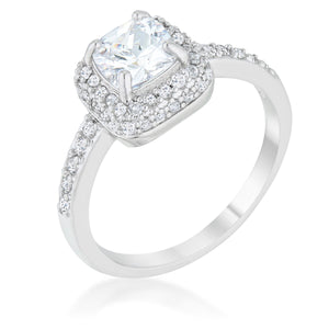 Serena 1.5ct Clear CZ Rhodium Art Deco Ring - Jewelry Xoxo