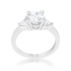 Shonda 1.8ct Clear CZ Rhodium Cushion Classic Statement Ring - Jewelry Xoxo