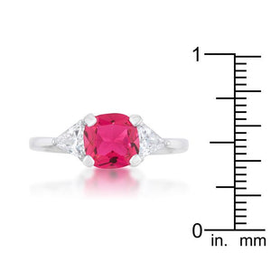 Shonda 1.8ct Fuchsia CZ Rhodium Cushion Classic Statement Ring - Jewelry Xoxo